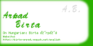 arpad birta business card